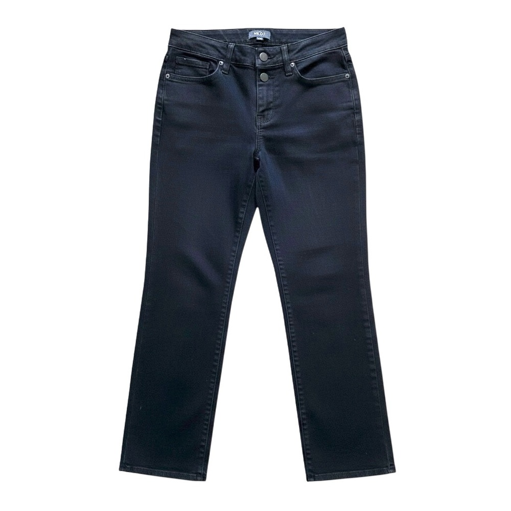 NYDJ  Size 4 Black Denim Lift & Tuck Marilyn Straight Classic 5 Pocket Jeans